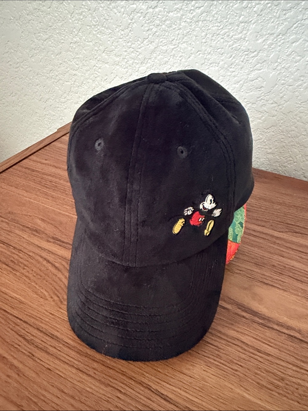 Disney Running Mickey on Soft Velour Baseball Cap Soft Velour Baseball Cap Black
